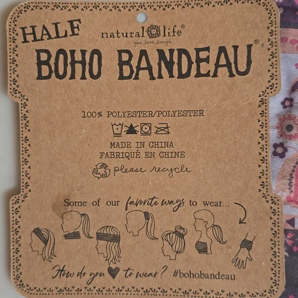 NWT Natural Life Boho Bandeau (Full Size) in Mocha Tulips - Picture 11 of 12